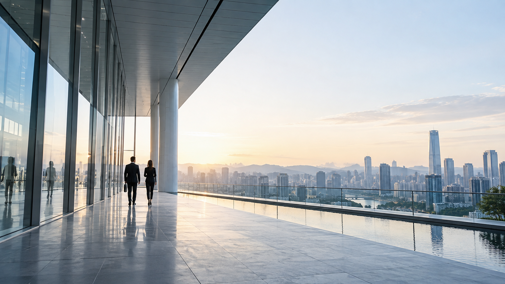 建筑实景背景，北京创智蓝图科技有限公司官网首屏